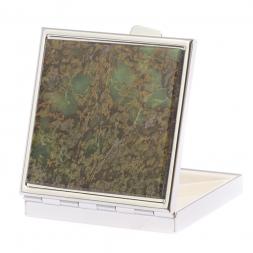 Таблетница на 4 отделения из камня офит цвет серебро