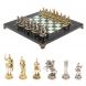 Шахматы &amp;quot;Римляне&amp;quot; фигуры золото / серебро доска 28х28 см из мрамора и змеевика 127718