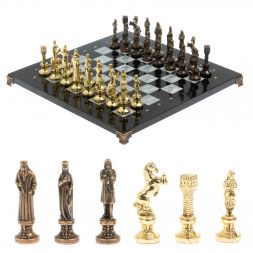 Шахматы подарочные "Ренессанс" доска 36х36 см / серый мрамор