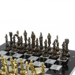 Шахматы подарочные "Ренессанс" доска 36х36 см / серый мрамор