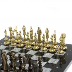 Шахматы подарочные "Ренессанс" доска 36х36 см / серый мрамор