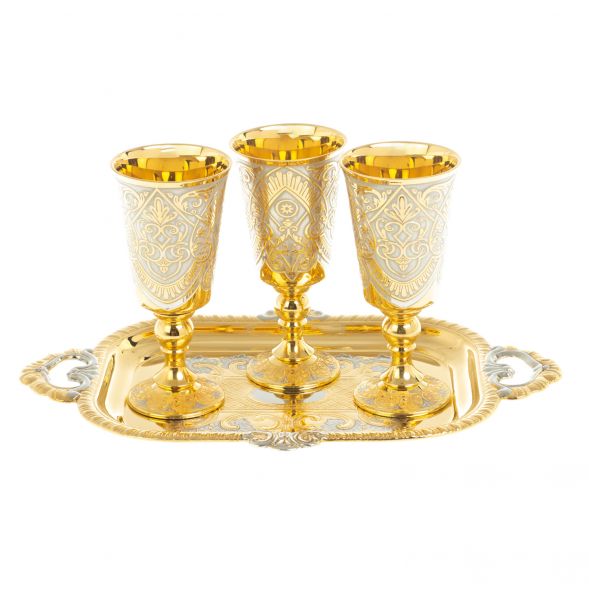 Водочный набор &amp;quot;Конус&amp;quot; 3 рюмки на подносе 40 мл Златоуст 128100