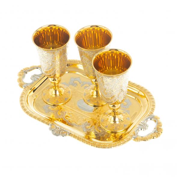 Водочный набор &amp;quot;Конус&amp;quot; 3 рюмки на подносе 40 мл Златоуст 128100