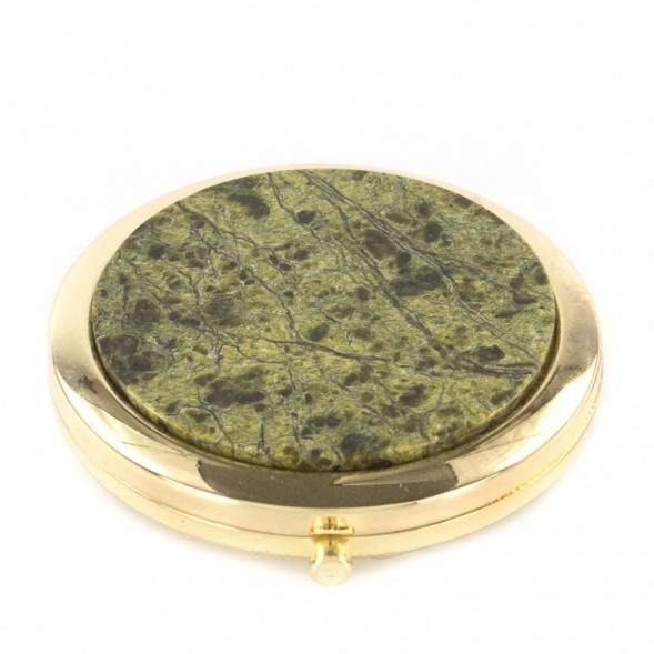 Зеркало круглое со змеевиком цвет золото в подарочной коробке 120991