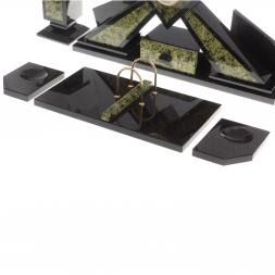 Письменный набор &amp;quot;Герб России&amp;quot; змеевик бронза