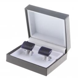 Запонки камень содалит прямоугольные