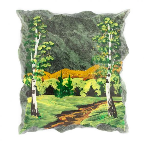 Магнит &amp;quot;Летний пейзаж&amp;quot; камень змеевик 116266