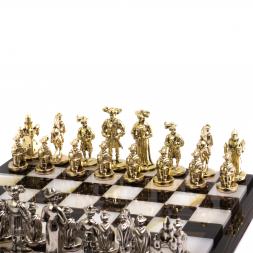 Шахматы &amp;quot;Средневековье&amp;quot; камень обсидиан оникс 42х42 см