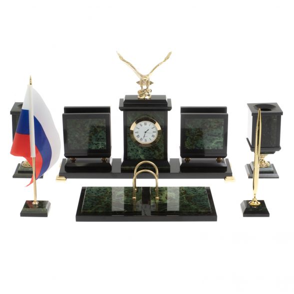 Письменный прибор &amp;quot;Орёл&amp;quot; из нефрита на ножках 127238