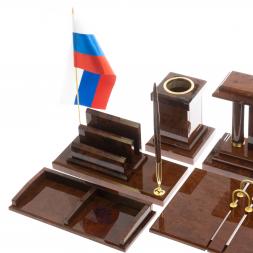 Письменный набор "Горный орел" камень обсидиан