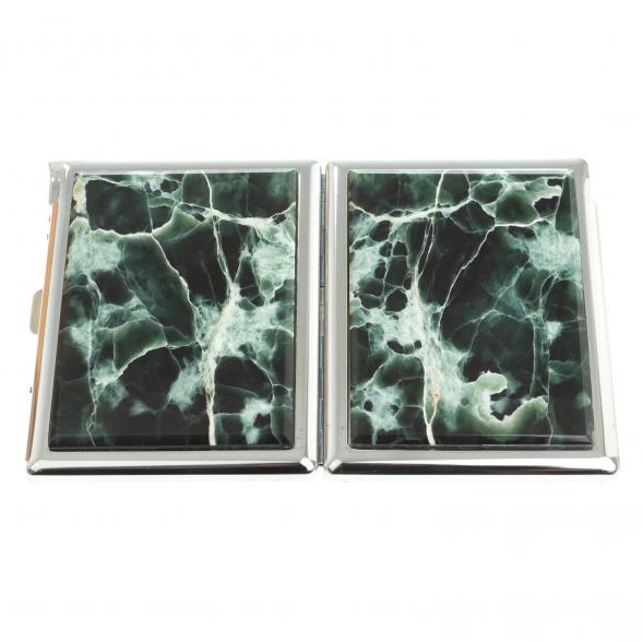 Портсигар на 10 сигарет с зажигалкой камень офит 123401