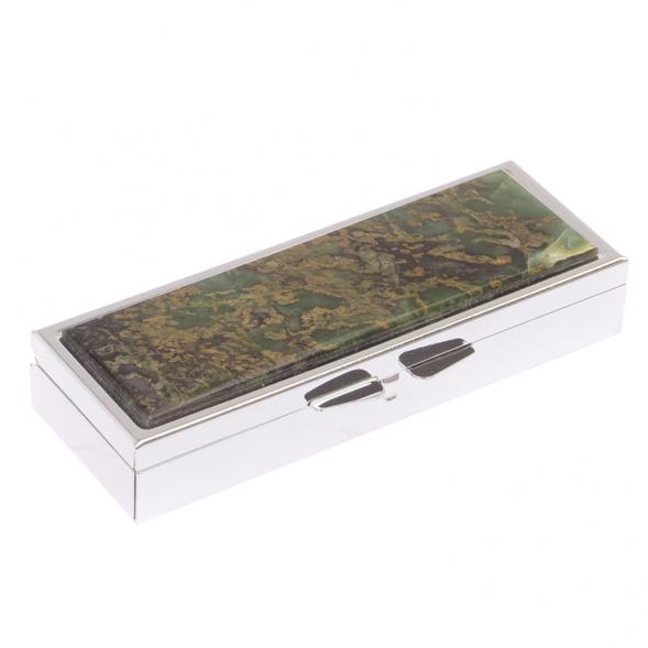 Таблетница на 3 отделения камень офит цвет серебро 126160