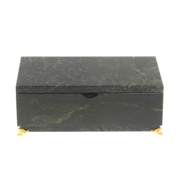 Шкатулка под деньги &amp;quot;Купюра&amp;quot; на ножках с зеркалом змеевик 19х10х6,5 см 118721