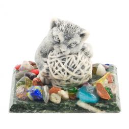 Сувенир "Котенок с клубком" из мрамолита