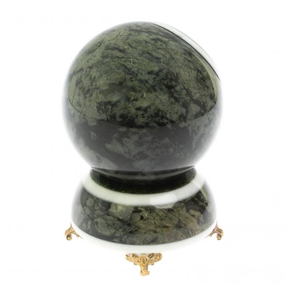 Часы шар &amp;quot;Антистресс&amp;quot; темный змеевик 11 см 128870