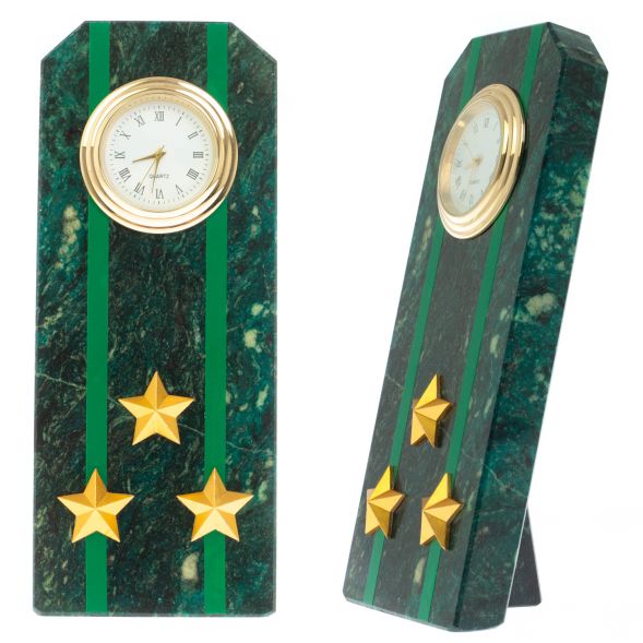 Часы-погон &amp;quot;Полковник прокуратуры РФ&amp;quot; камень змеевик 129167