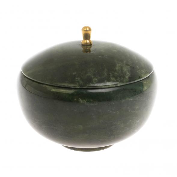 Медовница / сахариница из нефрита 10х10х9 см 129790