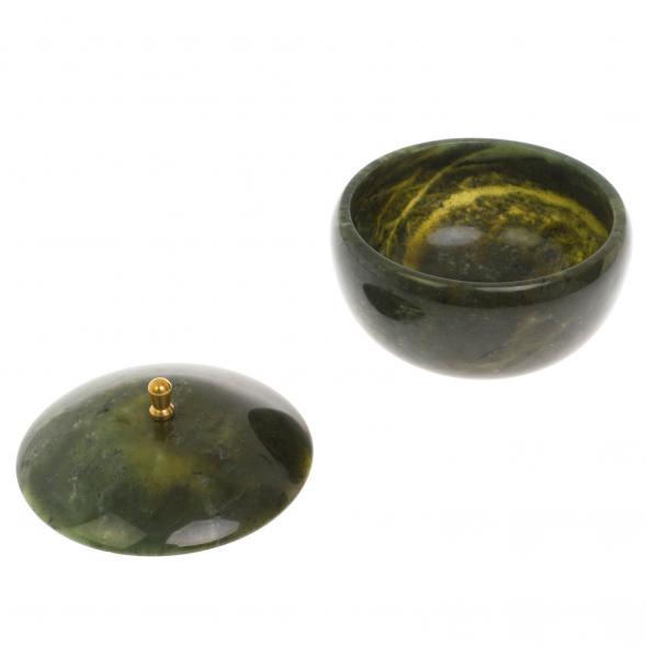 Медовница / сахариница из нефрита 10х10х9 см 129790