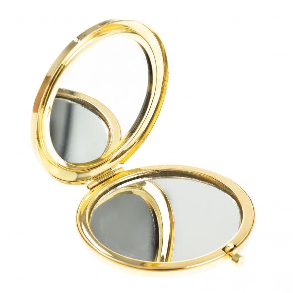 Зеркало круглое из камня малахит цвет золото 122744