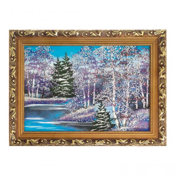 Картина &amp;quot;Зимний пейзаж&amp;quot; багет 41х31 см, каменная крошка 124122