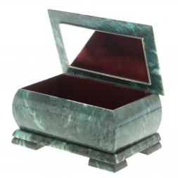 Шкатулка "Хозяйка медной горы и Данила мастер" змеевик 20х12,5х10,3 см