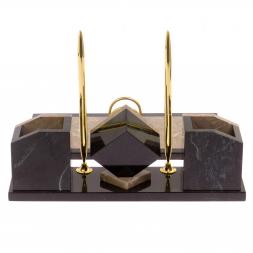 Письменный набор &amp;quot;Куб&amp;quot; из бежевого мрамора