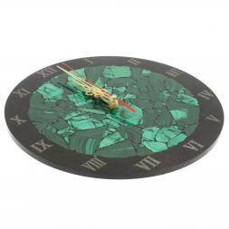 Настенные часы "Мозаика" из малахита и долерита 24х3,5х24 см