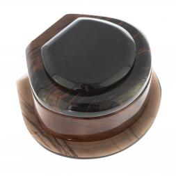 Шкатулка из камня обсидиан &amp;quot;Ракушка&amp;quot; 12х11х6 см