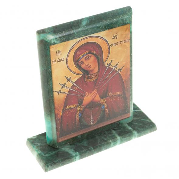 Икона &amp;quot;Семистрельная&amp;quot; змеевик 15х5х15,5 см 123499