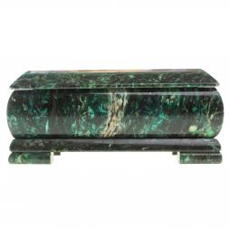 Шкатулка с иллюстрацией "Медведь в горах" камень змеевик 17,5х9,5х7,5 см