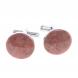 Запонки камень родонит круглые 124442