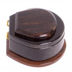 Шкатулка из камня обсидиан &amp;quot;Ракушка&amp;quot; 12х10х5,5 см