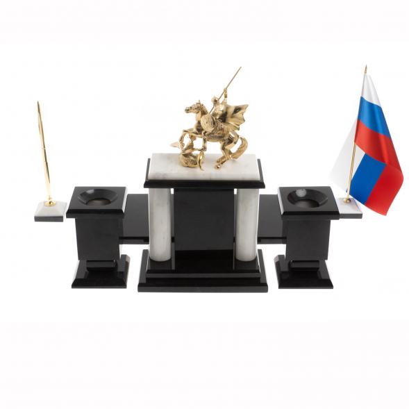 Настольный набор &amp;quot;Георгий Победоносец&amp;quot; мрамор 129983