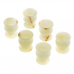 Набор рюмок из зеленого оникса 20 мл 3,8х4,5см 6 шт в коробке (1,5х2)