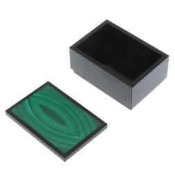 Шкатулка из малахита и долерита 10х7х5 см