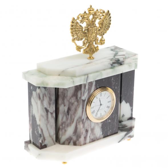 Часы настольные &amp;quot;Герб России&amp;quot; из саянского мрамора 129792