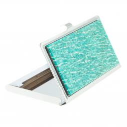 Карманная визитница из камня амазонит цвет серебро