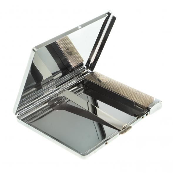 Портсигар на 10 сигарет с зажигалкой камень желтый апатит 123405