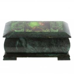 Шкатулка "Хозяйка медной горы" змеевик 25х13,5х11 см