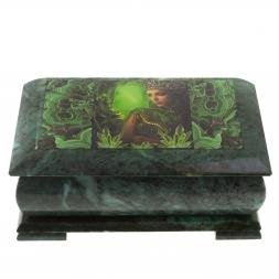 Шкатулка "Хозяйка медной горы" змеевик 25х13,5х11 см