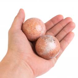 Шары для массажа 4,5 см 2 шт из розового мрамора