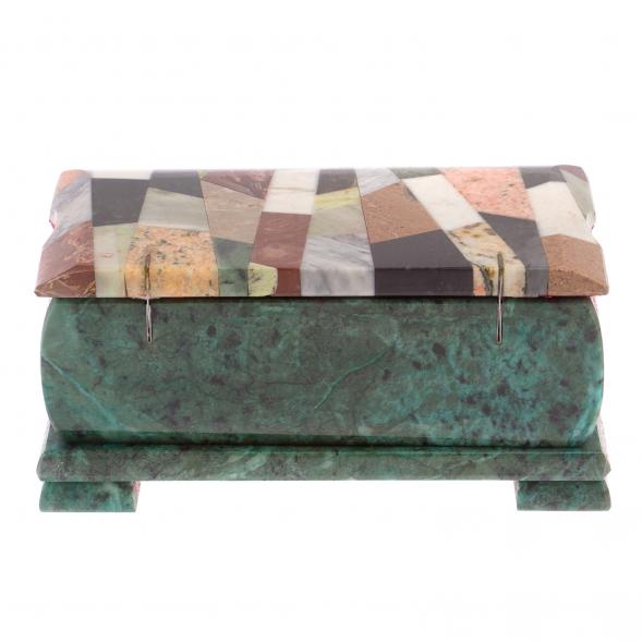 Каменная шкатулка с мозайкой 17х11х7,5 см 126025