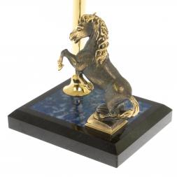 Подставка под ручку &amp;quot;Конь на дыбах&amp;quot; из камня лазурит