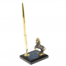 Подставка под ручку &amp;quot;Конь на дыбах&amp;quot; из камня лазурит