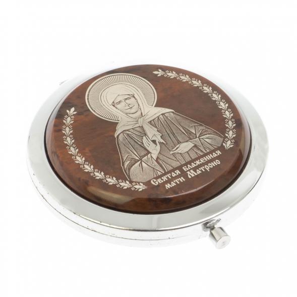 Зеркало с иконой &amp;quot;Св. Матрона&amp;quot; из коричневого обсидиана 129595