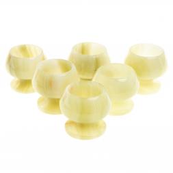 Набор рюмок из оникса 6 шт 5х4,7см 20 мл в коробке (2х2)