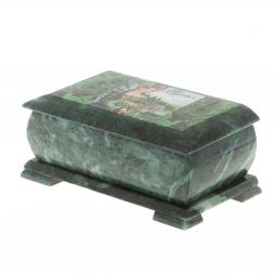 Шкатулка "Хозяйка медной горы - Урал" змеевик 25х13,5х11 см