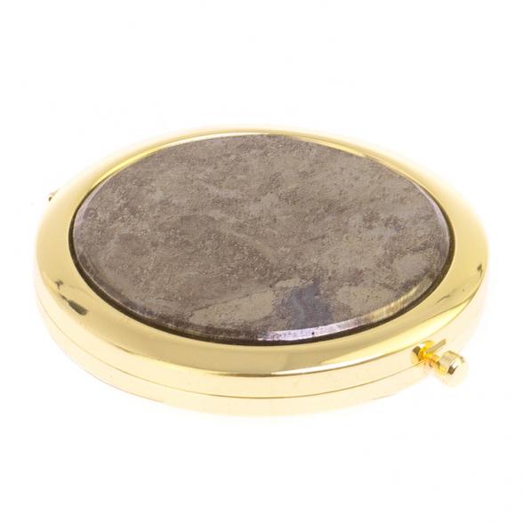 Карманное зеркальце круглое из борнита цвет золото 126164
