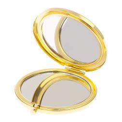 Карманное зеркальце круглое из борнита цвет золото