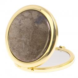 Карманное зеркальце круглое из борнита цвет золото